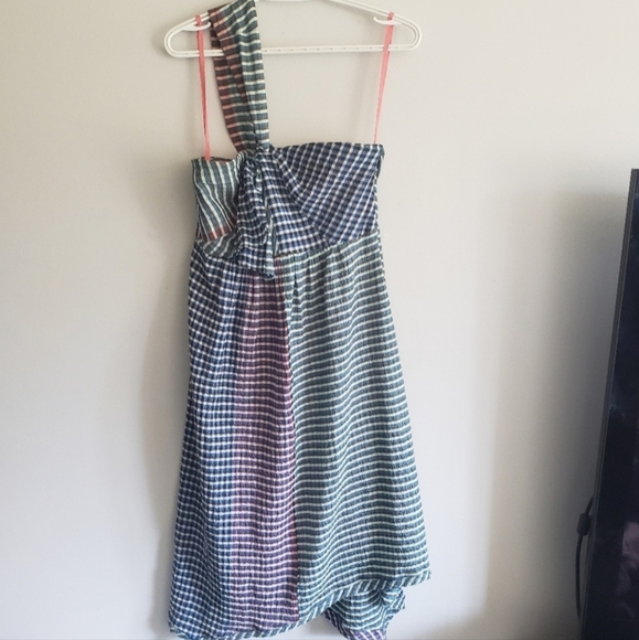 Anthro Maeve Waverly Gingham One Shoulder Dress - Picture 6 of 10
